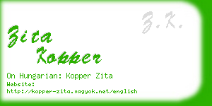 zita kopper business card